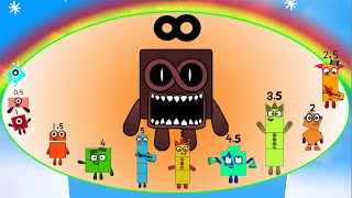 Numberblocks Band Song in Halves VS Numberblocks Band ReTake 10M to  ∞ [upl. by Aymik908]