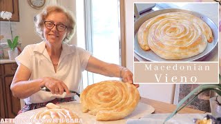 How to Make Macedonian Vieno  Maznik  Phyllo Cheese Pita  Burek [upl. by Ramyar]