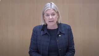 Magdalena Andersson S talar i partiledardebatten i riksdagen – juni 2023 [upl. by Eahsed]