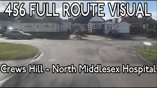 FULL ROUTE VISUAL  456  Crews Hill to North Middlesex Hospital  WS61 SM15WCK [upl. by Norbie470]