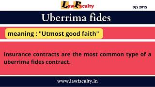 Uberrima fides  Legal Maxims  Judiciary  DJS  Law Entrance Exam  CLAT  lawfacultyin [upl. by Lubba]