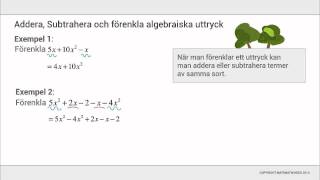 Förenkla algebraiska uttryck [upl. by Obed]