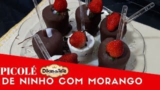 🍦🍓PICOLÉ DE LEITE NINHO COM MORANGO 🍓🍦 [upl. by Hertberg538]