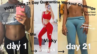 I Tried Vicky Justiz 21 Day Quarantine Workout Challenge it worked [upl. by Shelah]