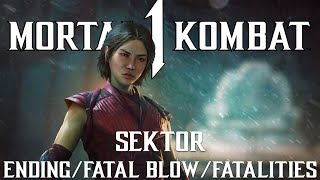 Mortal Kombat 1 Sektor  EndingFatal BlowFatalities 4K [upl. by Erbua375]