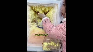 ASMR mini fridge frost eating icebites frostice cruncyfrost frostbites softfrost [upl. by Eikram]