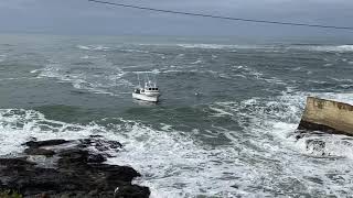 Charter boat inbound Depoe Bay Channel [upl. by Rodenhouse]