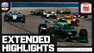 INDYCAR SERIES Official Extended Highlights  2024 HyVee Milwaukee Mile 250s  Race 2 [upl. by Odyssey8]