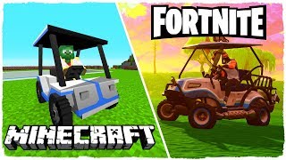 ¡EL NUEVO CARRO DE GOLF DE FORTNITE BATTLE ROYALE EN MINECRAFT [upl. by Enitsua228]