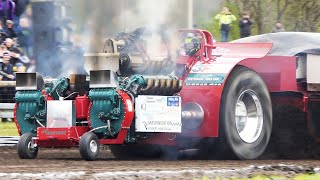 Red Thunder  4000Kg Heavy Modified Tractor Puller at 1 DM 2023 at Brande Pulling Arena [upl. by Bernadine534]