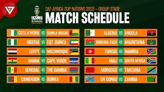 Match Schedule CAF Africa Cup of Nations 2023 Group Stage [upl. by Rhiana]