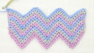 Simple Chevron Crochet Stitch Tutorial [upl. by Neelyaj]