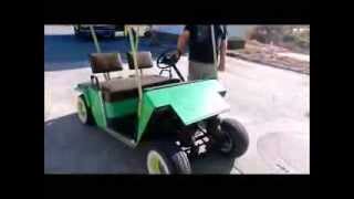 EZ GO Golf Cart on Air BAG SUSPENSION [upl. by Ahsinnek]