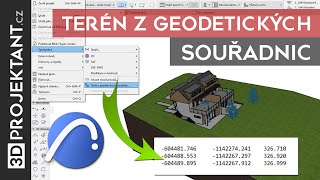 3D terén z geodetických souřadnic zaměření a katastrální mapa  ARCHICAD 24 [upl. by Nylehtak277]