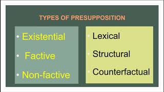 pragmatics  4 presupposition [upl. by Asim]