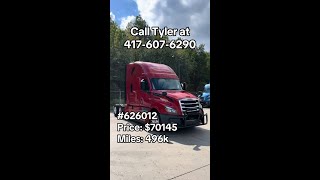 Used Freightliner Cascadia  Brand New Virgin Tires Deer Guard APU and More [upl. by Esiocnarf]