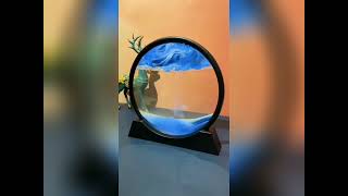 Moving Sand Art Picture3D Deep Sea Sandscape Glass Flowing Sand Frame [upl. by Anama]