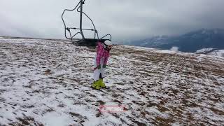 Kid hangs from ski lift by hood of jacket [upl. by Ticknor387]