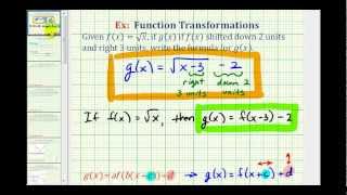 Ex 1 Find the Equation of a Translated Square Root Function Given a Translation [upl. by Akli]