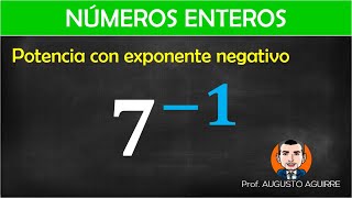 Potencia con exponente negativo  7 elevado a menos 1 [upl. by Hannaj510]