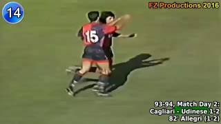 Massimiliano Allegri  20 goals in Serie A Pescara Cagliari Perugia 19921997 [upl. by Aek72]