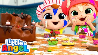 Pat A Cake Baking Song  Food Nursery Rhymes for kids  Little Angel [upl. by Yetti]