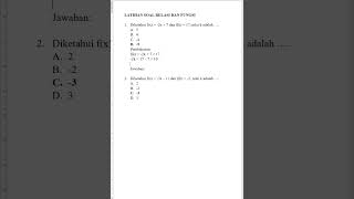 LATIHAN SOAL RELASI DAN FUNGSI MATEMATIKA SMP KELAS 8 [upl. by Anaiv]