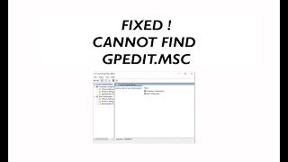 Windows cannot find gpeditmsc  How to Enable the Group Policy Editor in Windows 10 [upl. by Ahseniuq]