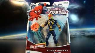 R244 Hasbro Ultimate SpiderMan Animated Human Rocket Nova 6quot Action Figure Review [upl. by Ellehsal]