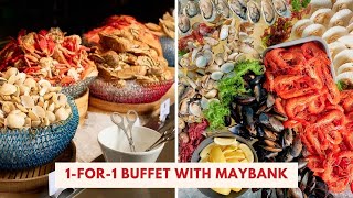 Enjoy 1for1 Buffets at Swissôtel The Stamford and Fairmont Singapore with Maybank [upl. by Helbonia490]