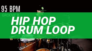 Hip hop drum loop 95 BPM  The Hybrid Drummer [upl. by Capps]