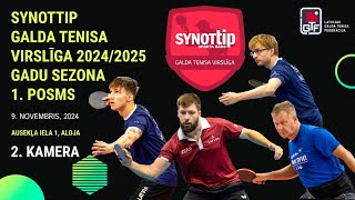 SynotTip galda tenisa virslīga 20242025 gadu sezona 1 posms Aloja 09112024  2 kamera [upl. by Anilatsyrc228]