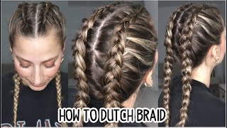 HOW TO DUTCH BRAID YOUR OWN HAIR BEGINNER TUTORIAL Short Medium and Long Hairstyle [upl. by Tebor]