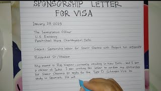 How to Write A Sponsorship Letter for Visa Step by Step  Writing Practices [upl. by Eirotal]