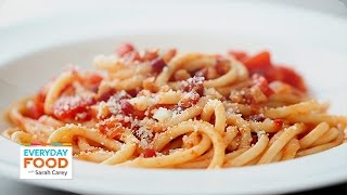 Bucatini with Pancetta Tomatoes and Onion  Everyday Food with Sarah Carey [upl. by Htnamas]