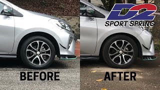 Myvi G3—D2 SPORT SPRING INSTALLATION BM Sub [upl. by Gladys]