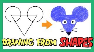 Drawing Shapes for Kids  Drawing Animals with Shapes  Learn Shapes and Colors  OKIDOKIDS [upl. by Manya]