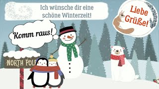 Wintergrüße vom Schneemann zum Welt Schneemann Tag Kinderlied von Thomas Koppe [upl. by Annerol]