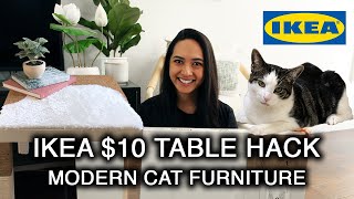 IKEA 10 TABLE HACK DIY Modern Cat Tree Furniture [upl. by Waxman]