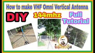 How to make VHF Omni Vertical Antenna 144MHZ  DIY  Full Tutorial  SWR11 [upl. by Nancie]