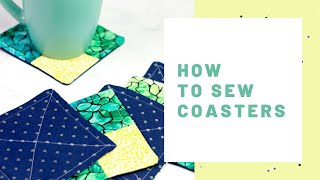 How to sew a coaster  How to make a coaster  How to sew a quilted coaster  Sewing for beginners [upl. by Alak352]