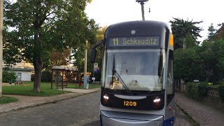 LVB Straßenbahn Leipzig Linie 11 nach Schkeuditz [upl. by Neerac]