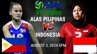 INDONESIA vs ALAS PILIPINAS  SEA VLEAGUE 2024 WOMENS VOLLEYBALL  LIVESCORE [upl. by Mauretta]