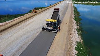 Processing Paver Machine VOGELE SUPER 18002 Paving Gravel And Compaction Build New Road [upl. by Fleda452]