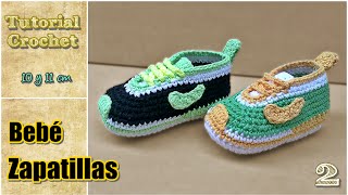 Zapatitos para bebé a crochet talle 10 y 11 cm  Paso a paso  2de2 [upl. by Atirec491]