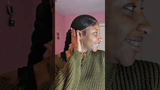 Slick back ponytail💖 naturalhair naturallonghair slickponytail slickback quickhairstyle braids [upl. by Naylor217]