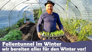 Folientunnel im Winter Wintergemüse anpflanzen Chinakohl Pak Choi und Kohlrabi im Gewächshaus [upl. by Dranoc]