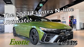 The 2024 Elantra Nline Ultimate Walkaround  in EXOTIC GREEN [upl. by Htnnek]