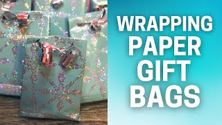 HOW TO MAKE A GIFT BAG OUT OF WRAPPING PAPER  Easy DIY Tutorial  Wrap Oddly Shaped Objects [upl. by Albers]