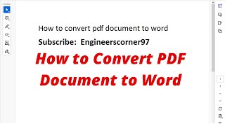 How to convert PDF to Word  PDF to Word Conversion [upl. by Lennej]